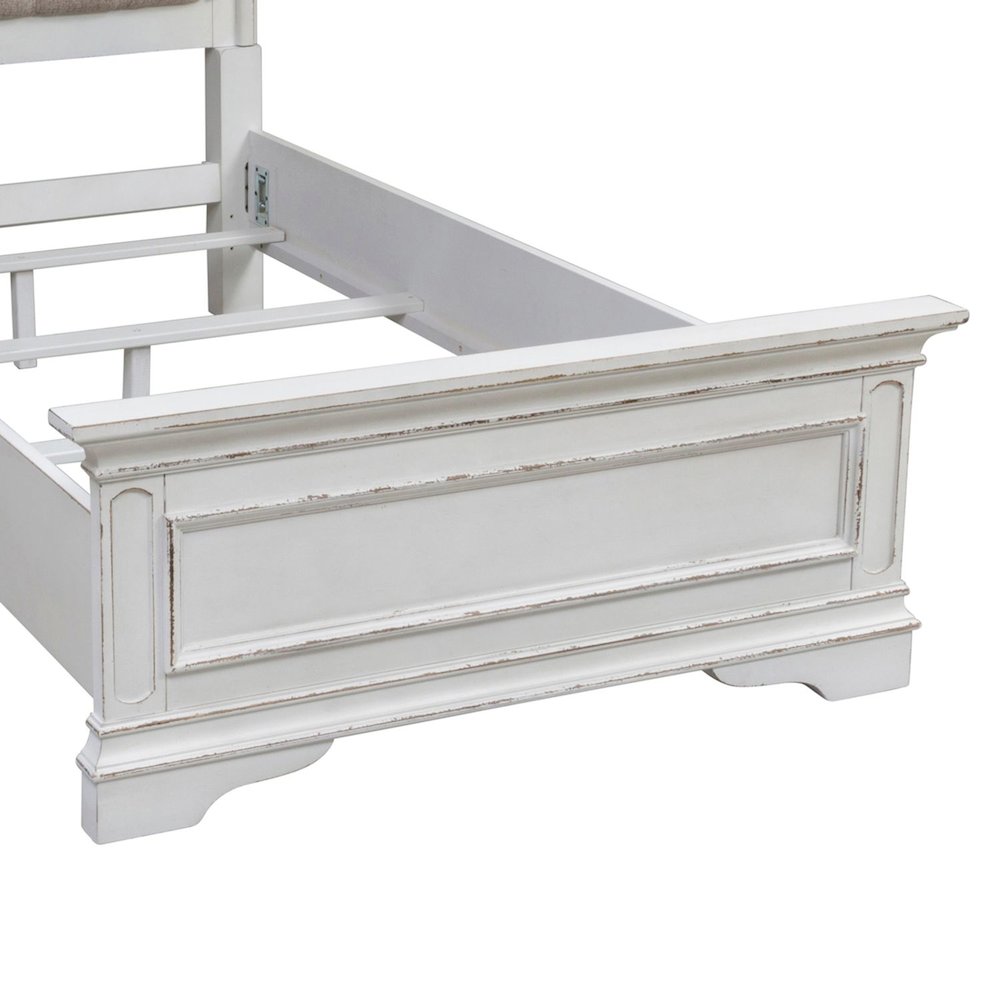 Magnolia Manor Twin Panel Bed Footboard - Antique White & Weathered Bark