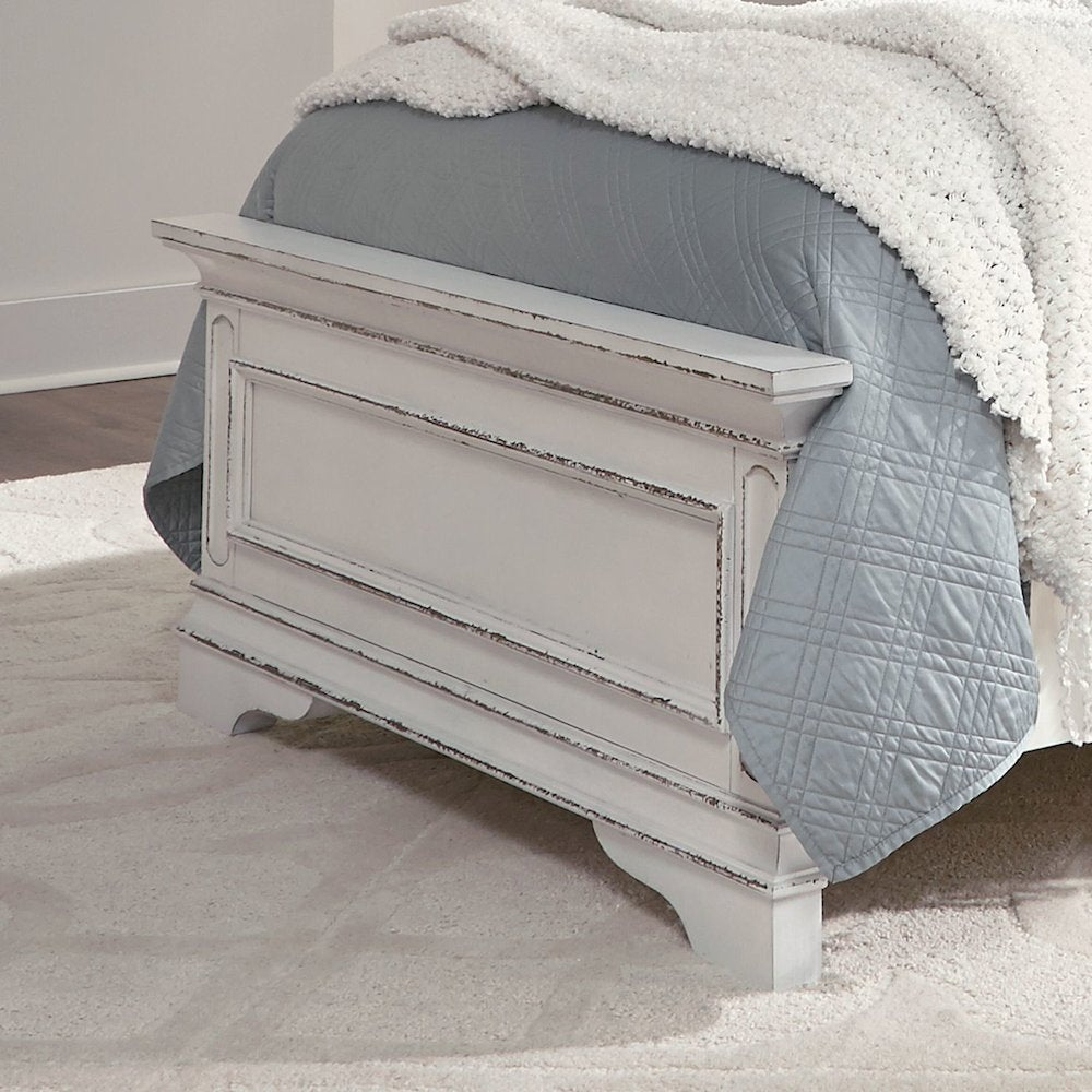 Magnolia Manor Twin Panel Bed Footboard - Antique White & Weathered Bark