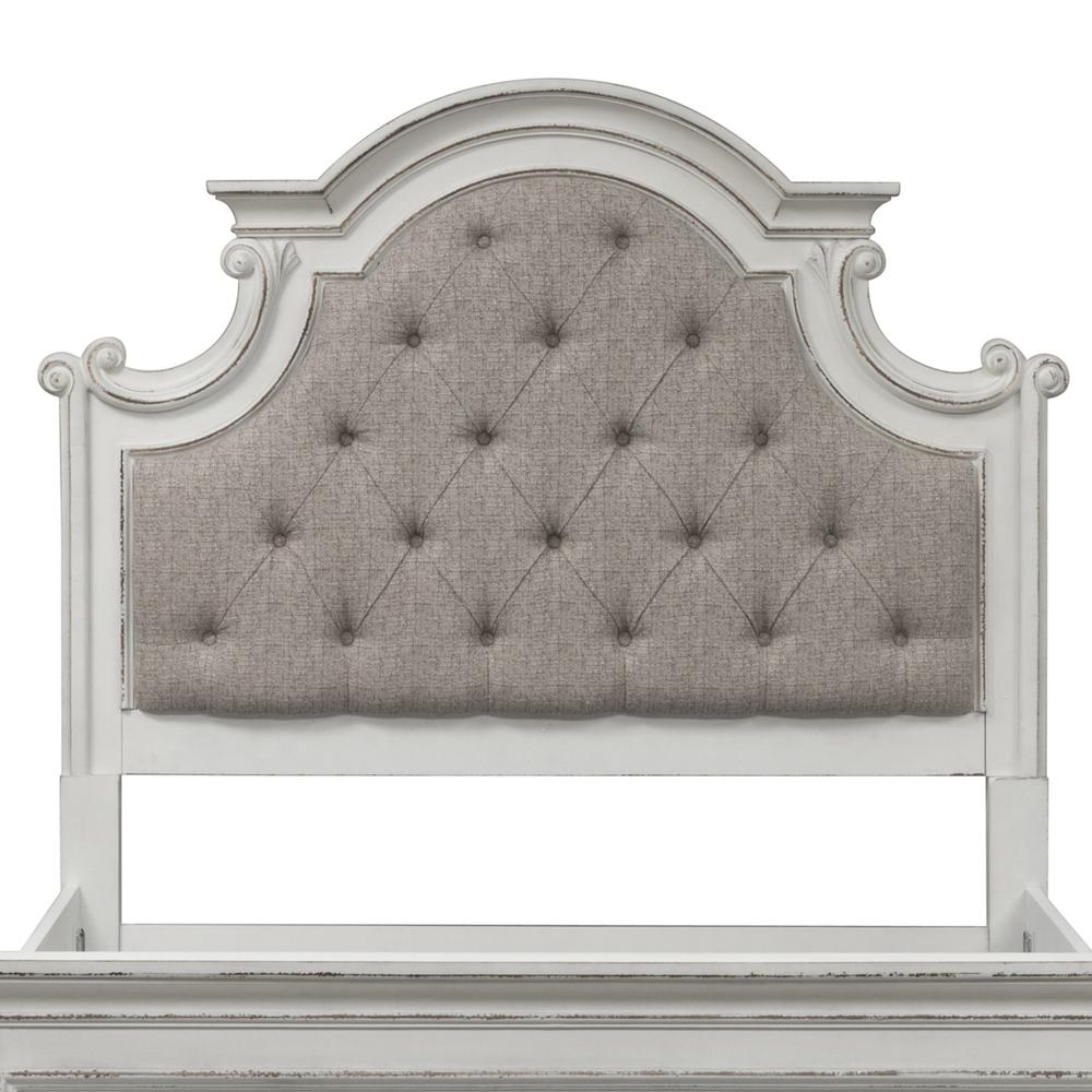 Magnolia Manor Queen Upholstered Panel Headboard in Antique White