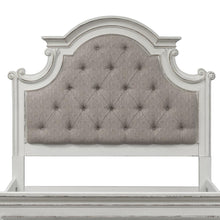 Magnolia Manor Queen Upholstered Panel Headboard in Antique White