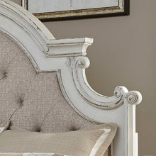 Magnolia Manor Queen Upholstered Panel Headboard in Antique White