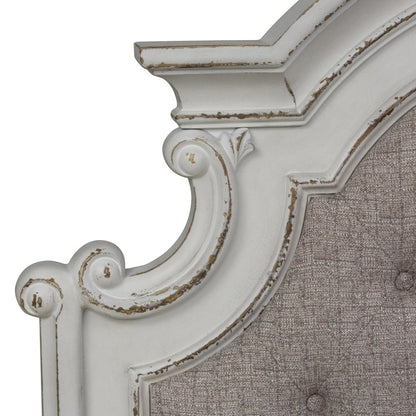 Magnolia Manor Full Upholstered Panel Headboard in Antique White