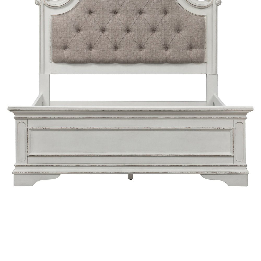 Magnolia Manor Full Panel Bed Footboard - Antique White & Weathered Bark