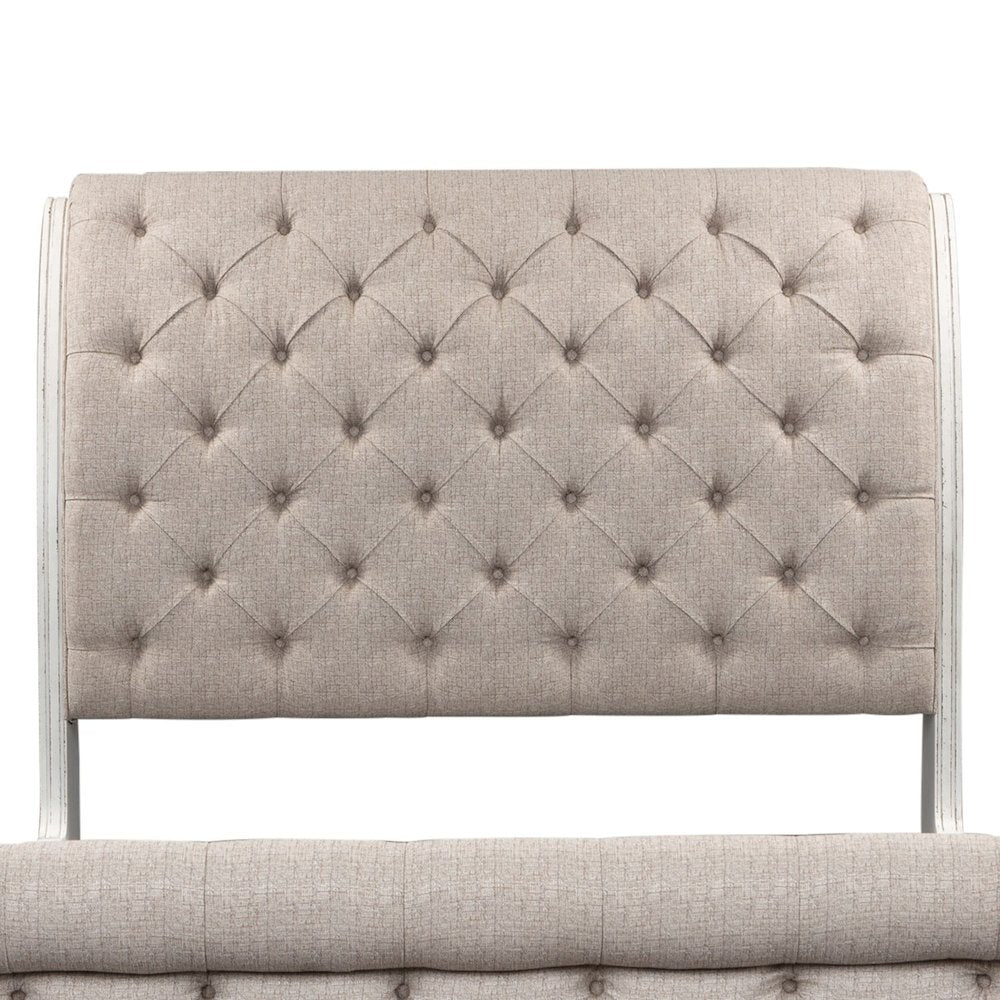 Magnolia Manor Queen Upholstered Sleigh Bed Headboard - Antique White