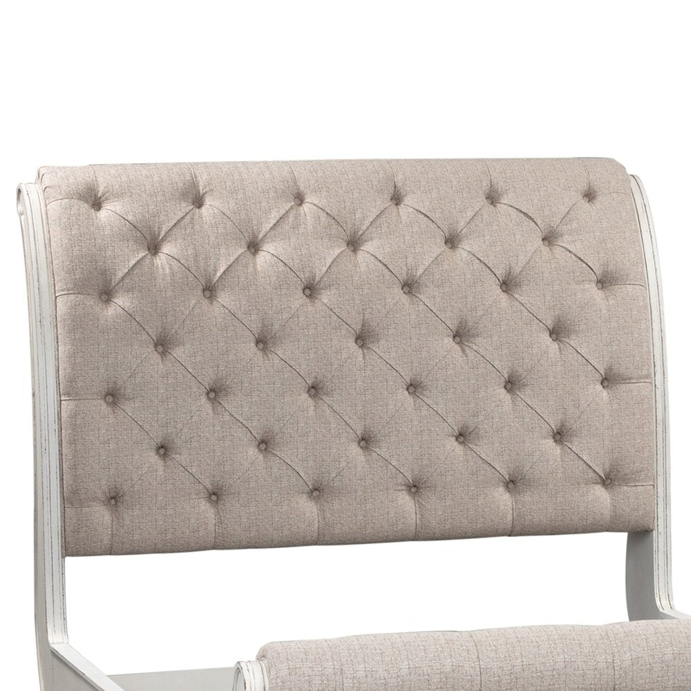 Magnolia Manor Queen Upholstered Sleigh Bed Headboard - Antique White