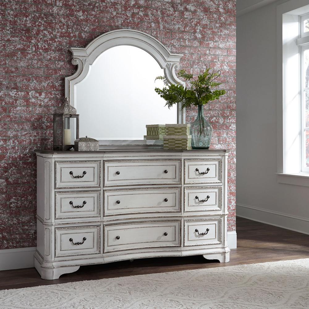Magnolia Manor 9 Drawer Dresser in Antique White