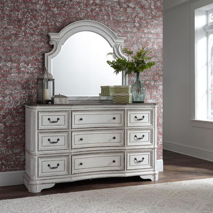 Magnolia Manor 9 Drawer Dresser in Antique White