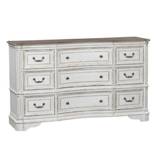 Magnolia Manor 9 Drawer Dresser in Antique White