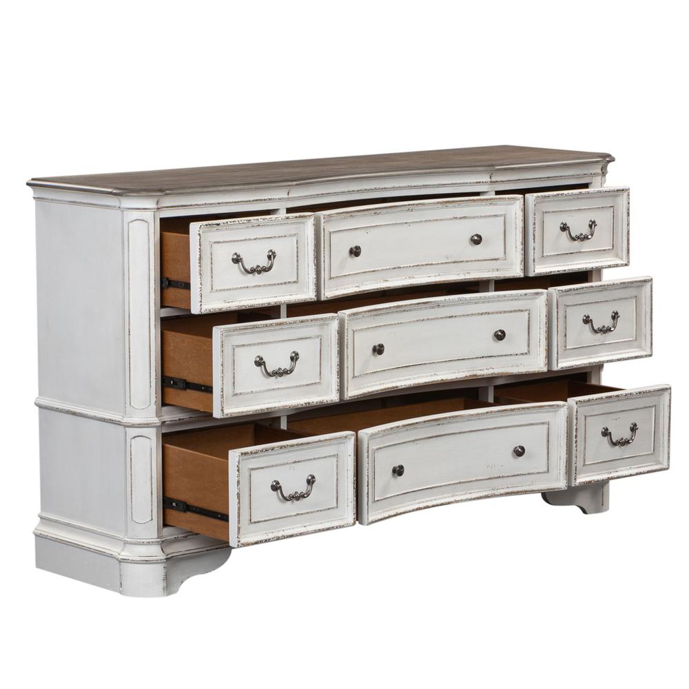 Magnolia Manor 9 Drawer Dresser in Antique White