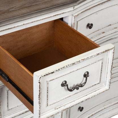 Magnolia Manor 9 Drawer Dresser in Antique White