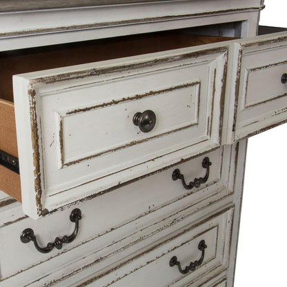 Magnolia Manor 5 Drawer Chest in Antique White