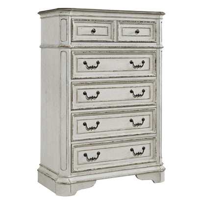 Magnolia Manor 5 Drawer Chest in Antique White