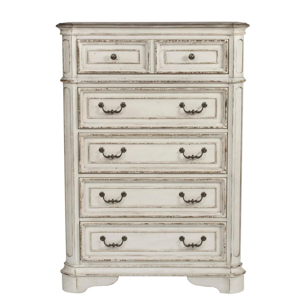 Magnolia Manor 5 Drawer Chest in Antique White