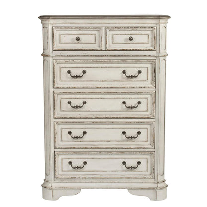 Magnolia Manor 5 Drawer Chest in Antique White