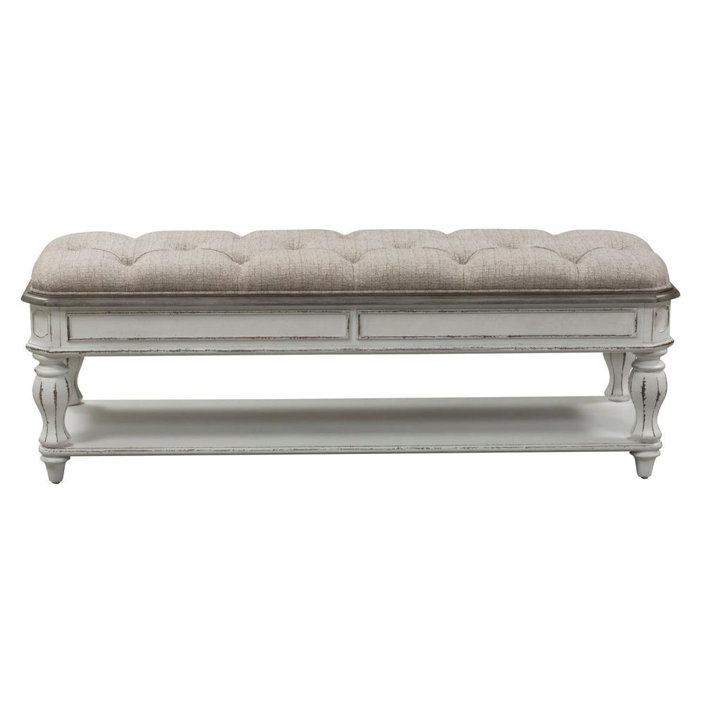 Magnolia Manor Bed Bench in Antique White