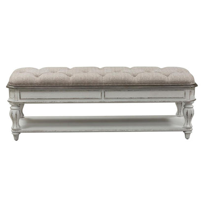 Magnolia Manor Bed Bench in Antique White