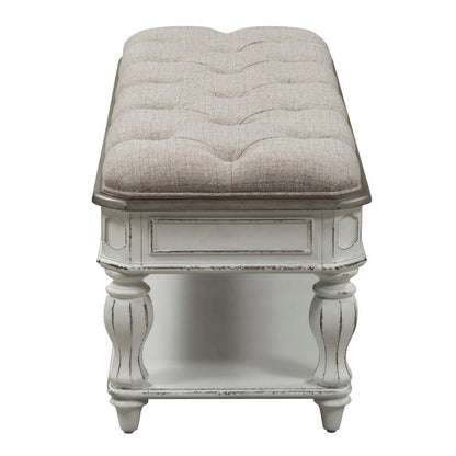 Magnolia Manor Bed Bench in Antique White