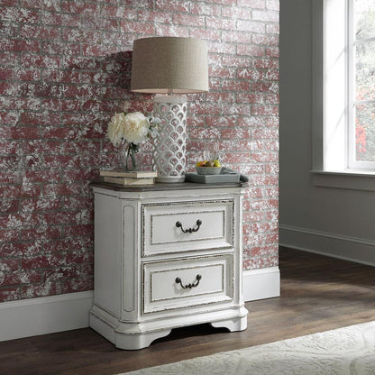 Magnolia Manor 2 Drawer Night Stand in Antique White