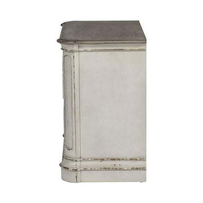 Antique White Nightstand with 2 Drawers, Vintage Bedroom Accent Piece