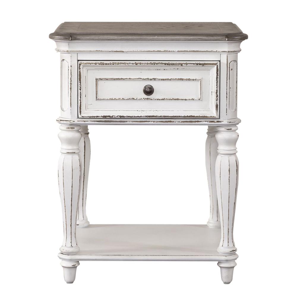 Magnolia Manor Leg Night Stand in Antique White