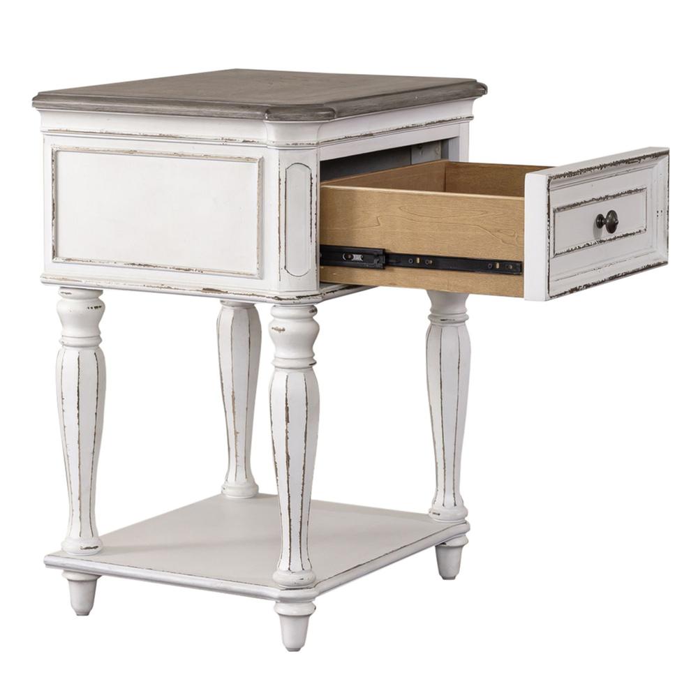 Magnolia Manor Leg Night Stand in Antique White