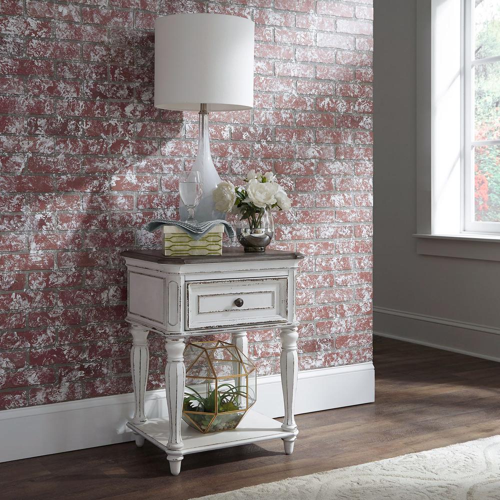 Magnolia Manor Leg Night Stand in Antique White