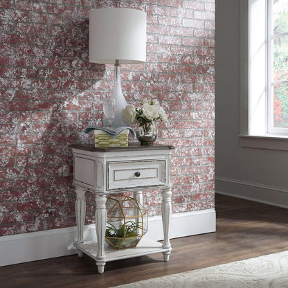 Magnolia Manor Leg Night Stand in Antique White