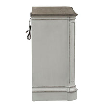 Magnolia Manor 3 Drawer Bedside Chest w/ Charging Station in Antique White