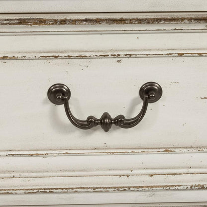 Magnolia Manor 3 Drawer Bedside Chest w/ Charging Station in Antique White