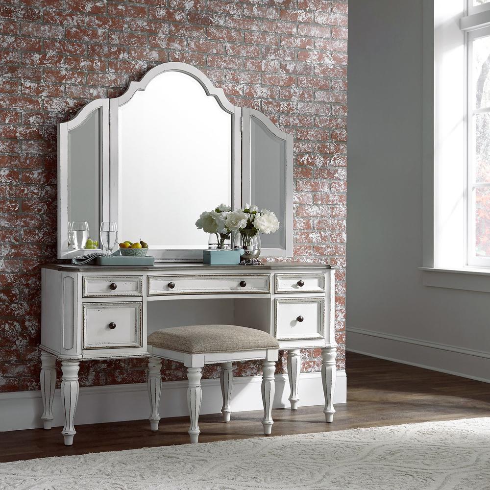 Magnolia Manor Vanity Stool in Antique White