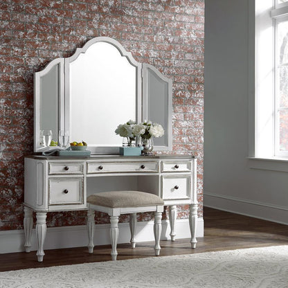 Magnolia Manor Vanity Stool in Antique White