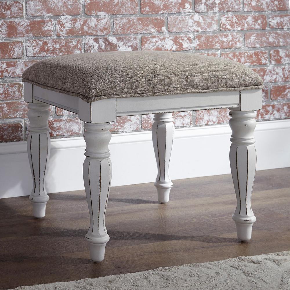 Magnolia Manor Vanity Stool in Antique White