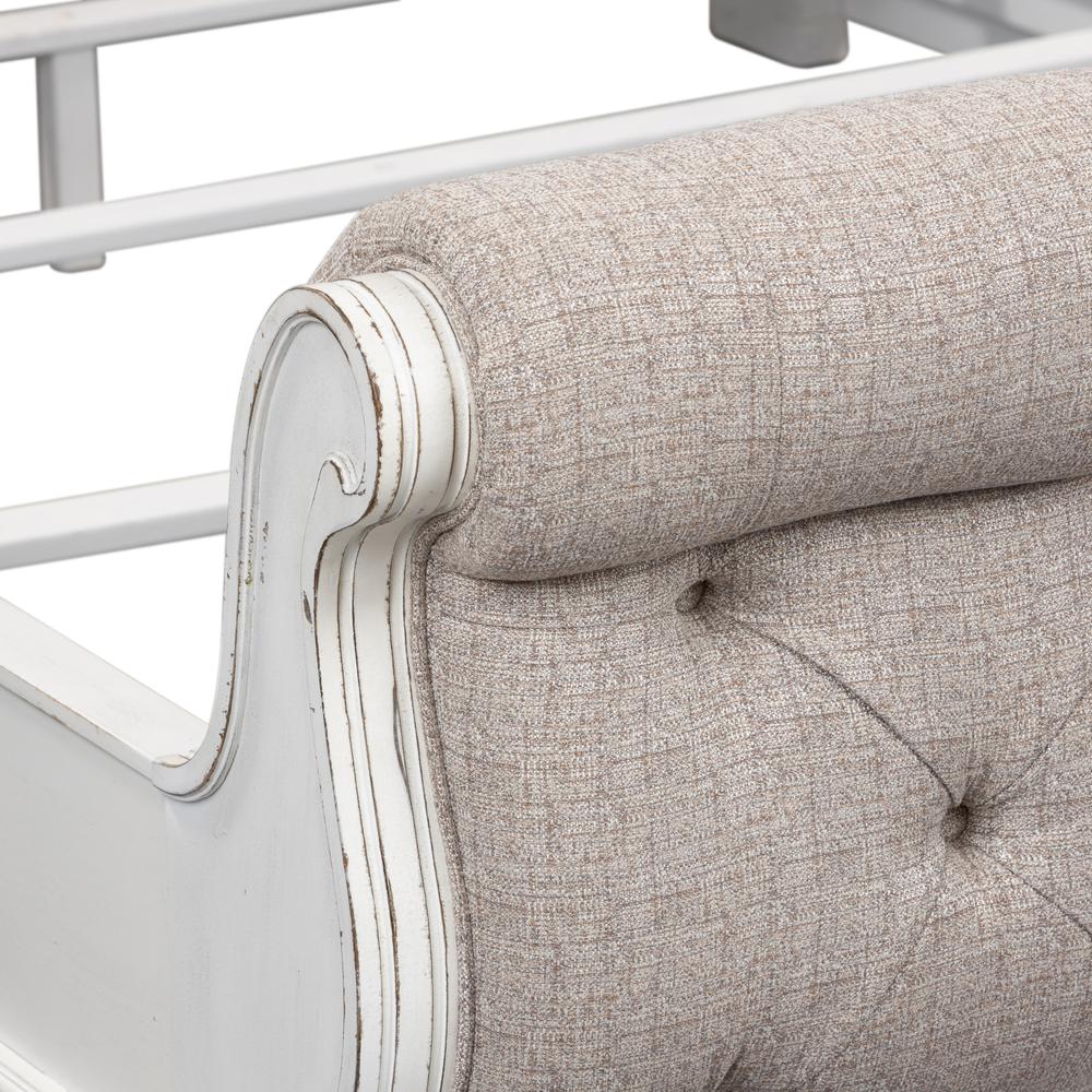 Magnolia Manor King Upholstered Sleigh Bed in Antique White