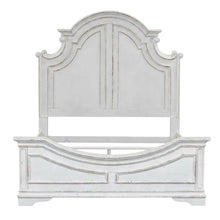 Solid Wood Queen Panel Bed with Tall Headboard, European Traditional, White