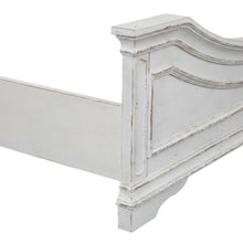 Solid Wood Queen Panel Bed with Tall Headboard, European Traditional, White