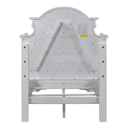 Magnolia Manor Twin Upholstered Bed - Antique White & Weathered Bark