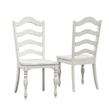 Solid Wood Ladder-Back Farmhouse Dining Chairs, White, Set of 2