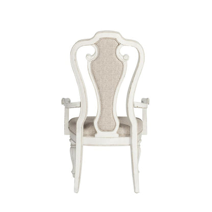 Magnolia Manor Splat Back Upholstered Arm Chair (RTA) in Antique White