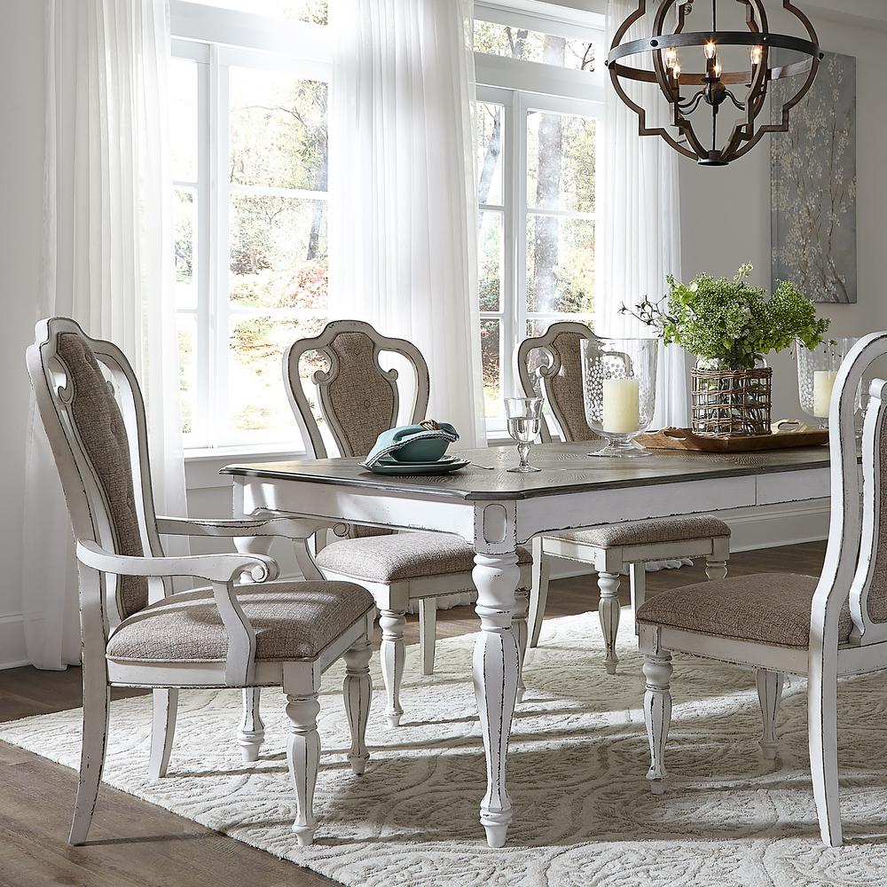 Magnolia Manor Splat Back Upholstered Arm Chair (RTA) in Antique White