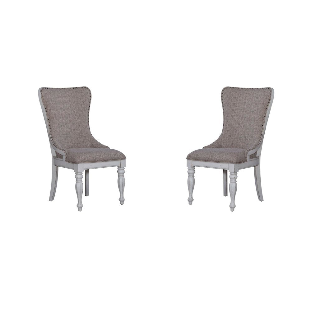 Upholstered Wing Back Side Chair for Dining Room, Set of 2