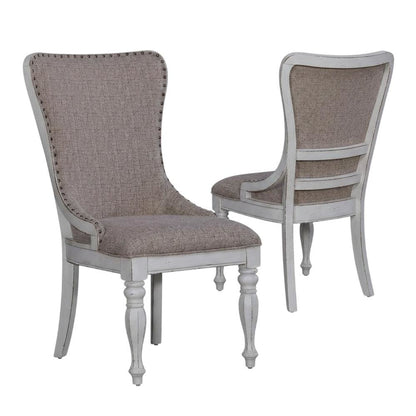 Upholstered Wingback Dining Chairs with European Style, Set of 2