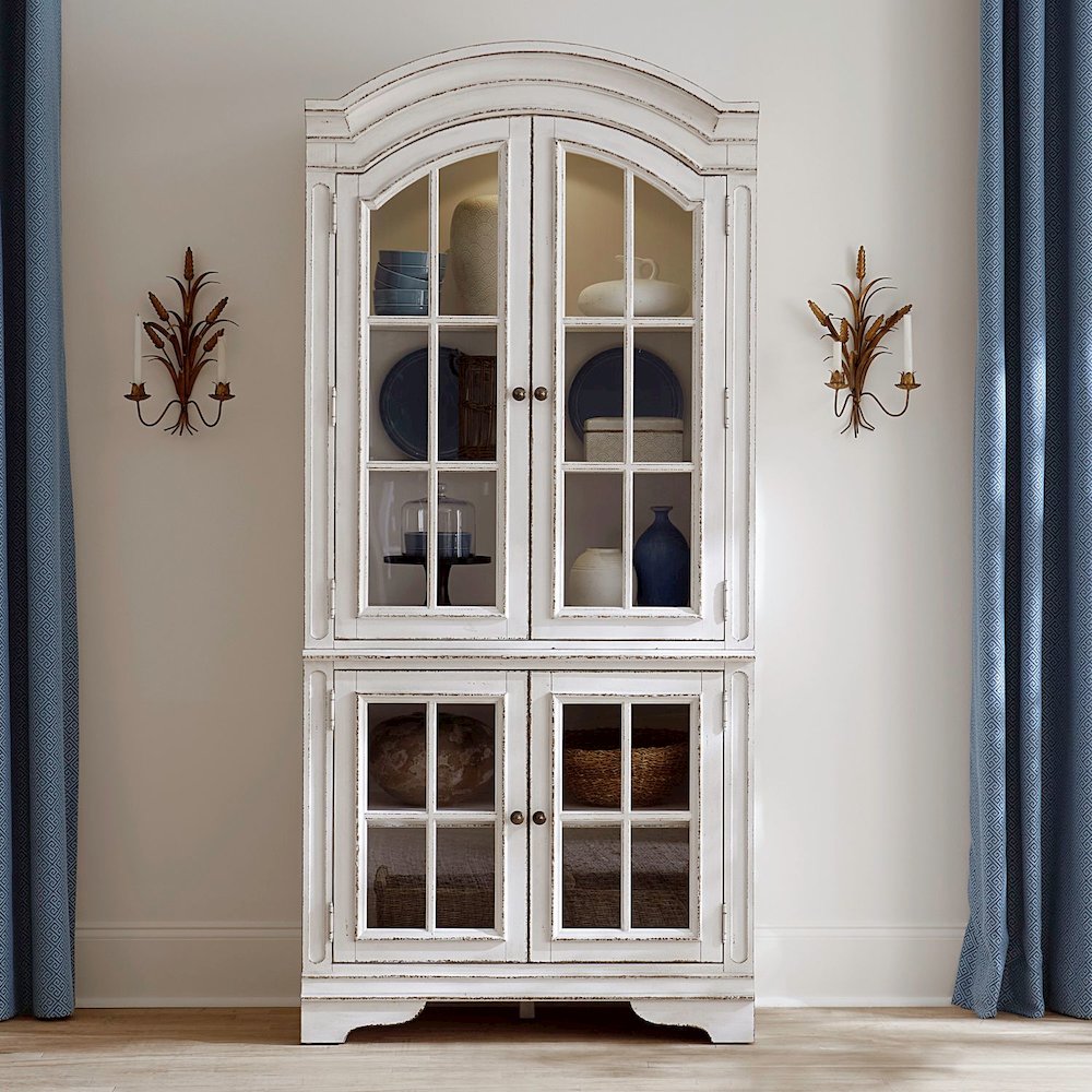 Magnolia Manor Glass Display Cabinet - LED Touch Light, Storage Display