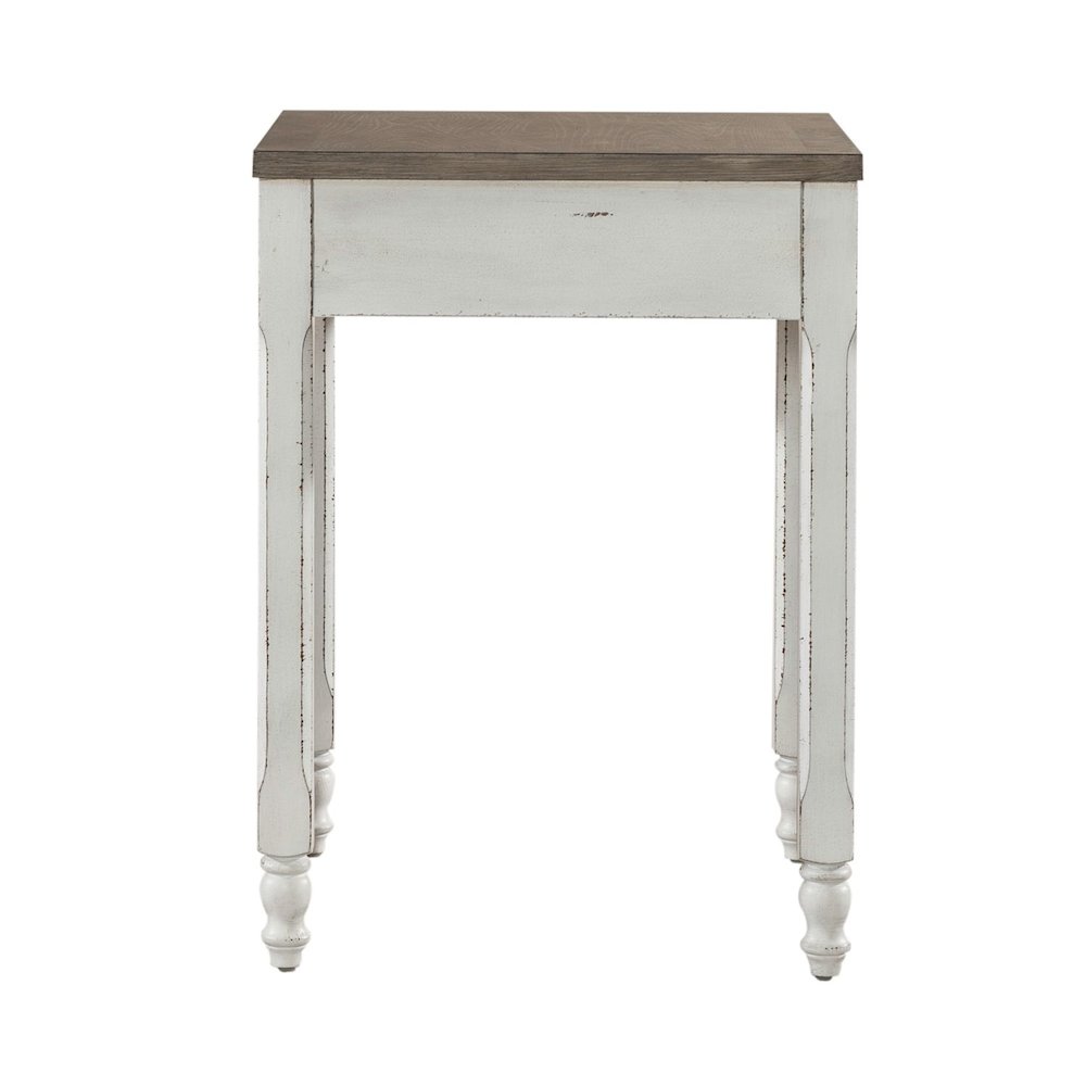 Corner Filler Table European Traditional  - Antique White & Weathered Bark