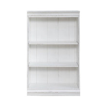 Magnolia Manor 48 Inch Bookcase Office Storage  - Antique White & Weathered Bark