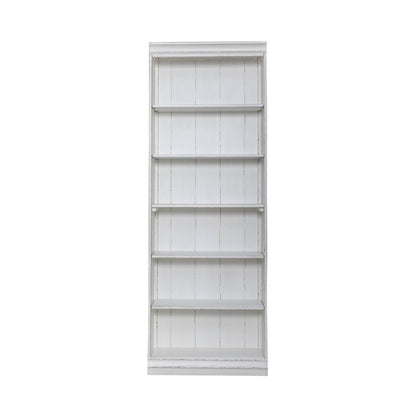 Magnolia Manor 84 Inch Bookcase Office Storage  - Antique White & Weathered Bark