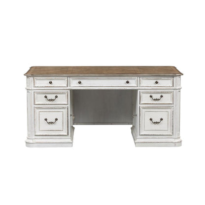 Magnolia Manor Complete 5 Piece Desk in Antique White