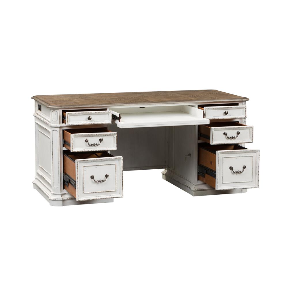 Magnolia Manor Complete 5 Piece Desk in Antique White
