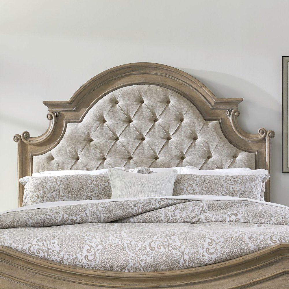 Magnolia Manor Queen Upholstered Panel Headboard - Weathered Bisque