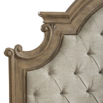 Magnolia Manor Queen Upholstered Panel Headboard - Weathered Bisque
