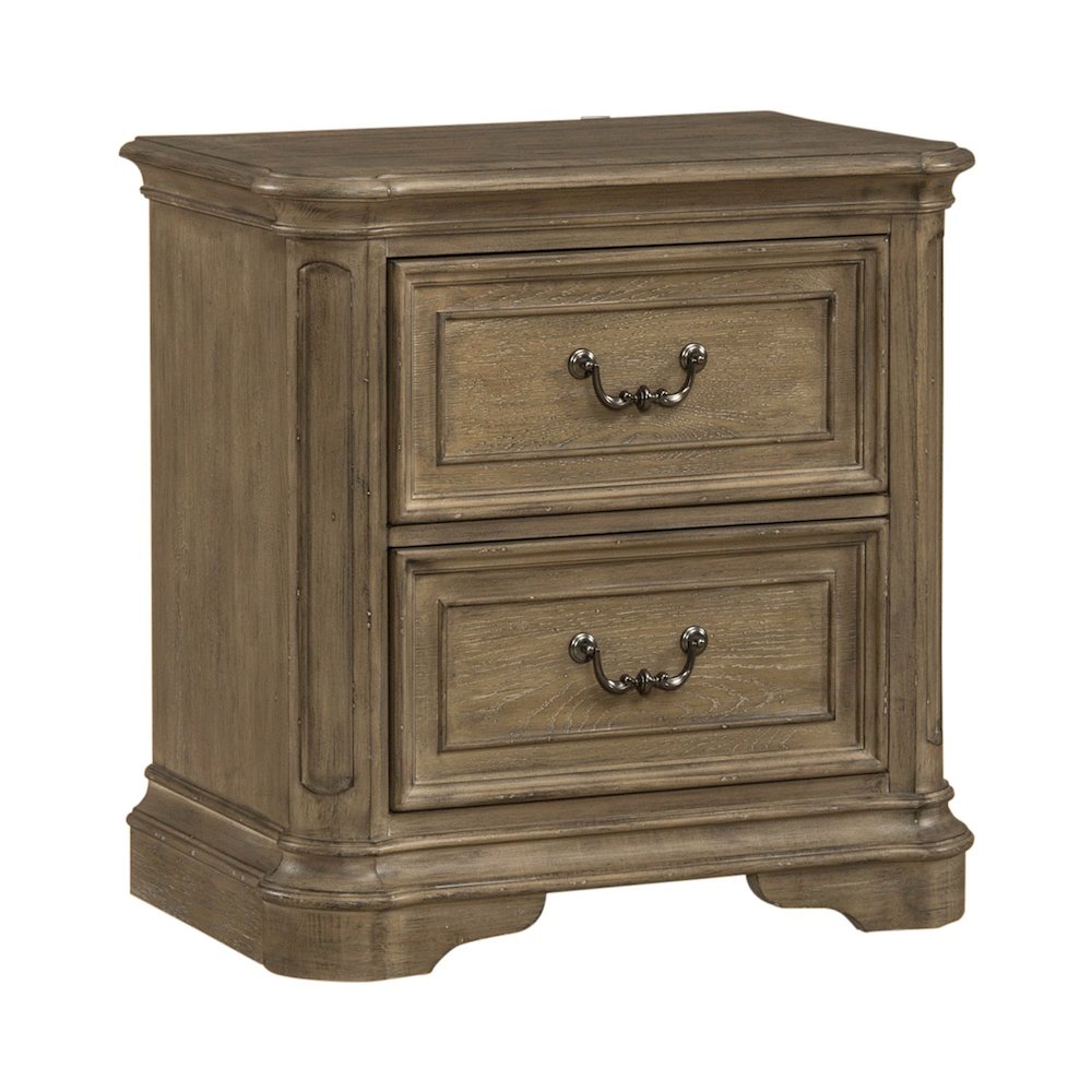 Magnolia Manor 2 Drawer Nightstand in Weathered Bisque